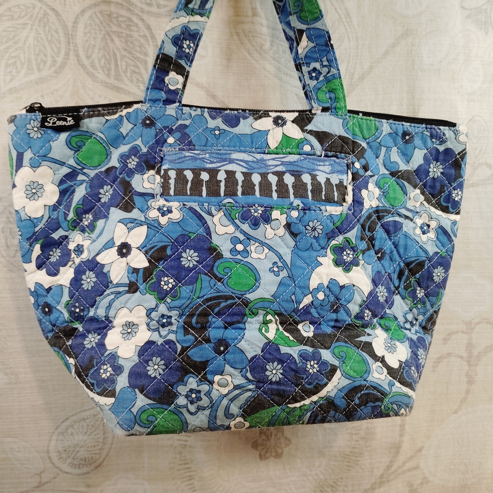 Floral Cosmetic Bag - Blue and Green